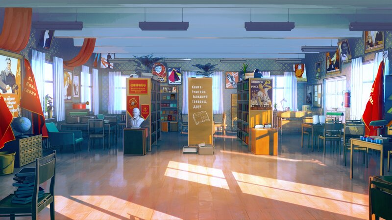 Classroom with Soviet Posters