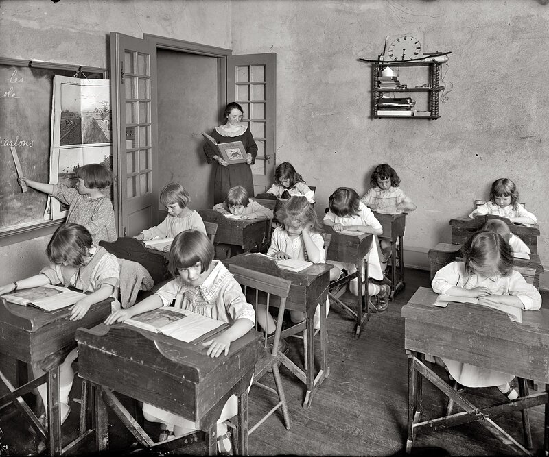 Classroom with teacher and students