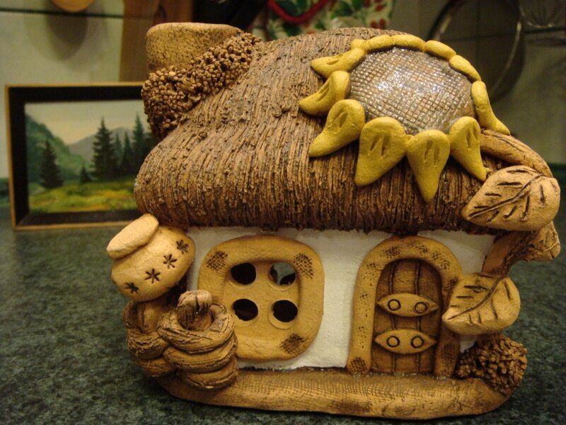clay fairy house sculpture