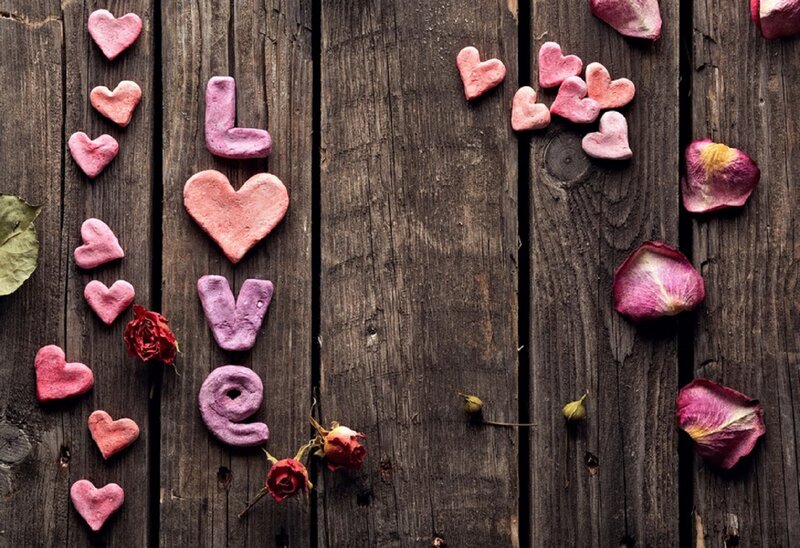 Clay Letters and Hearts