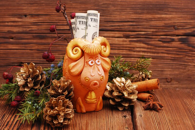Clay Ram Figurine
