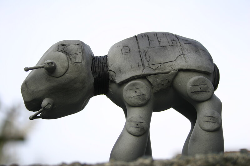 clay robot sculpture
