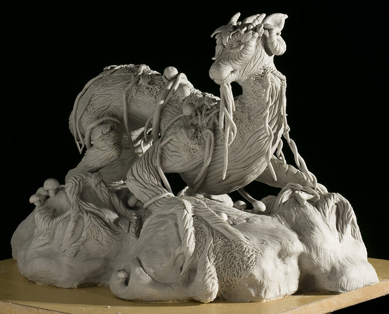 Clay Sculpture of Goat