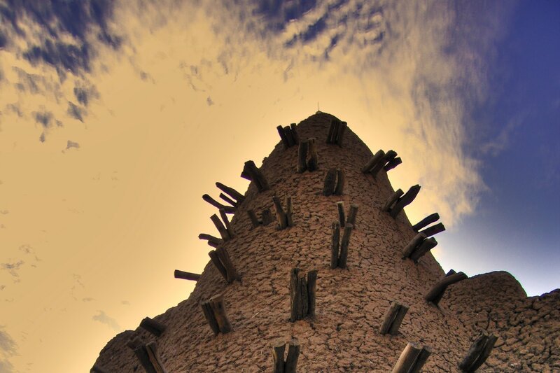 Clay Tower with Wooden Beams