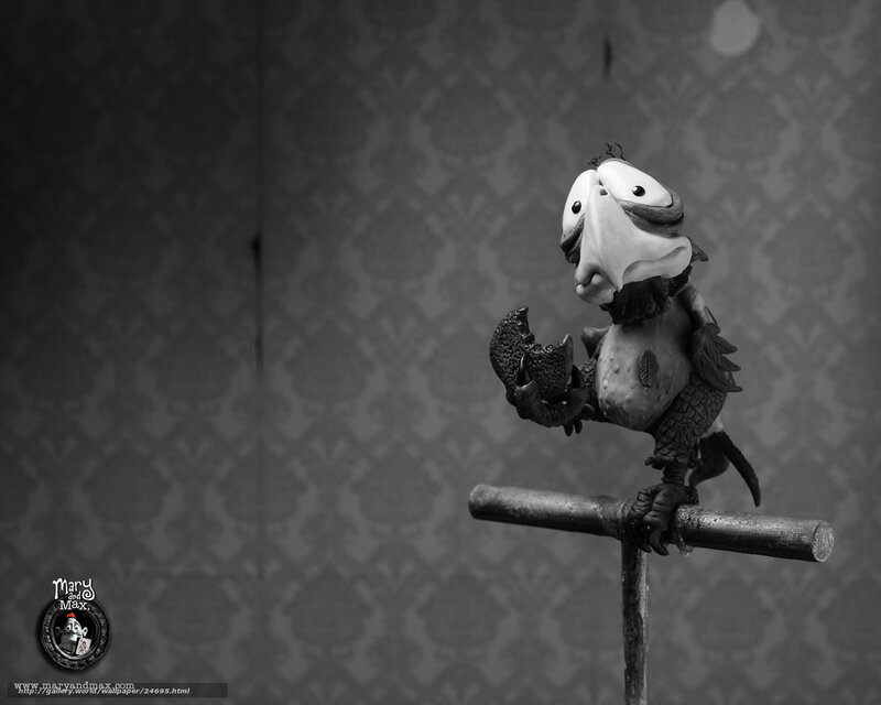 claymation bird on a perch