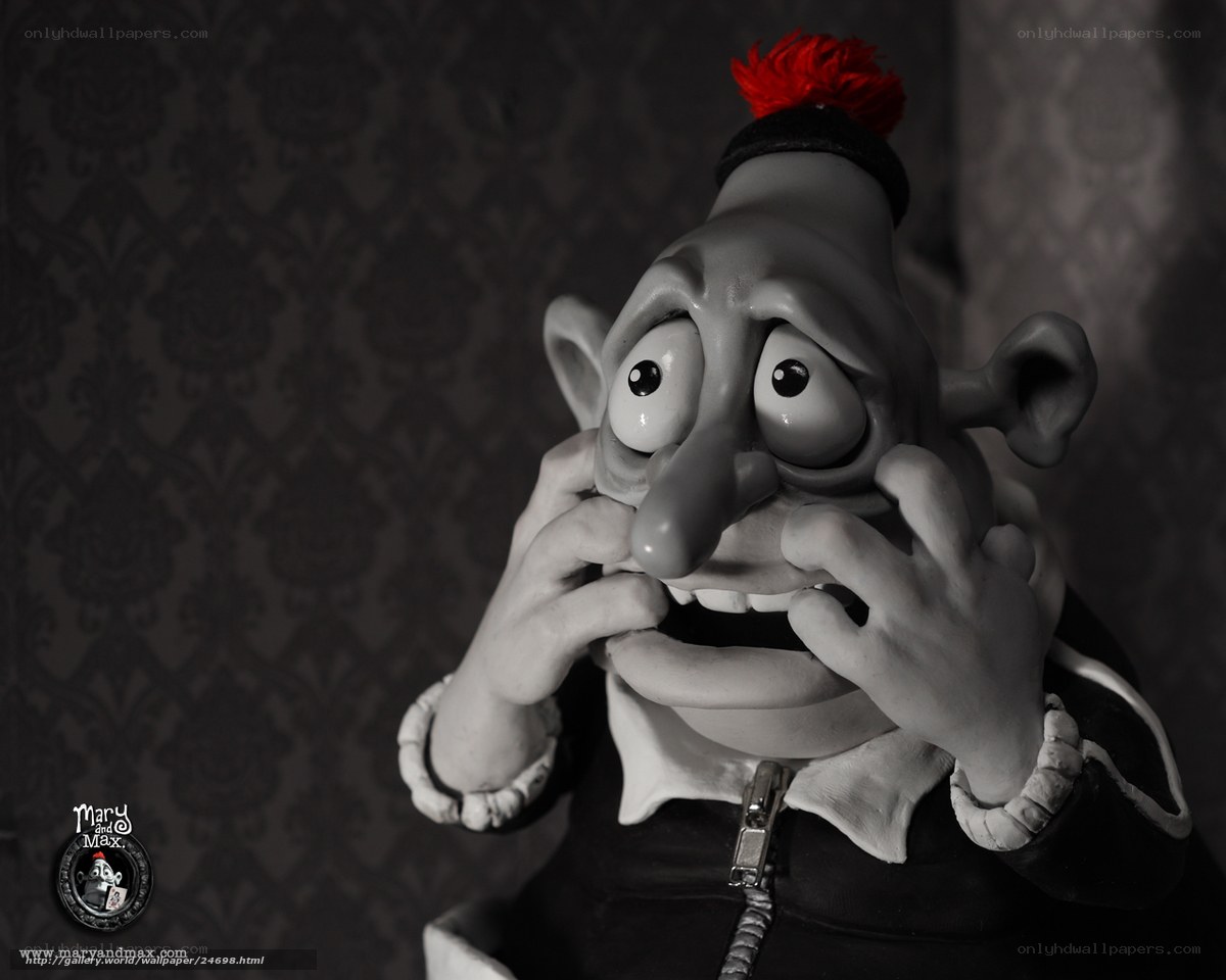 Claymation character with red pom-pom