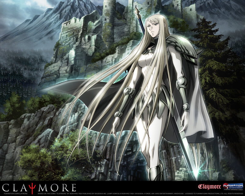 Claymore warrior in mountain landscape