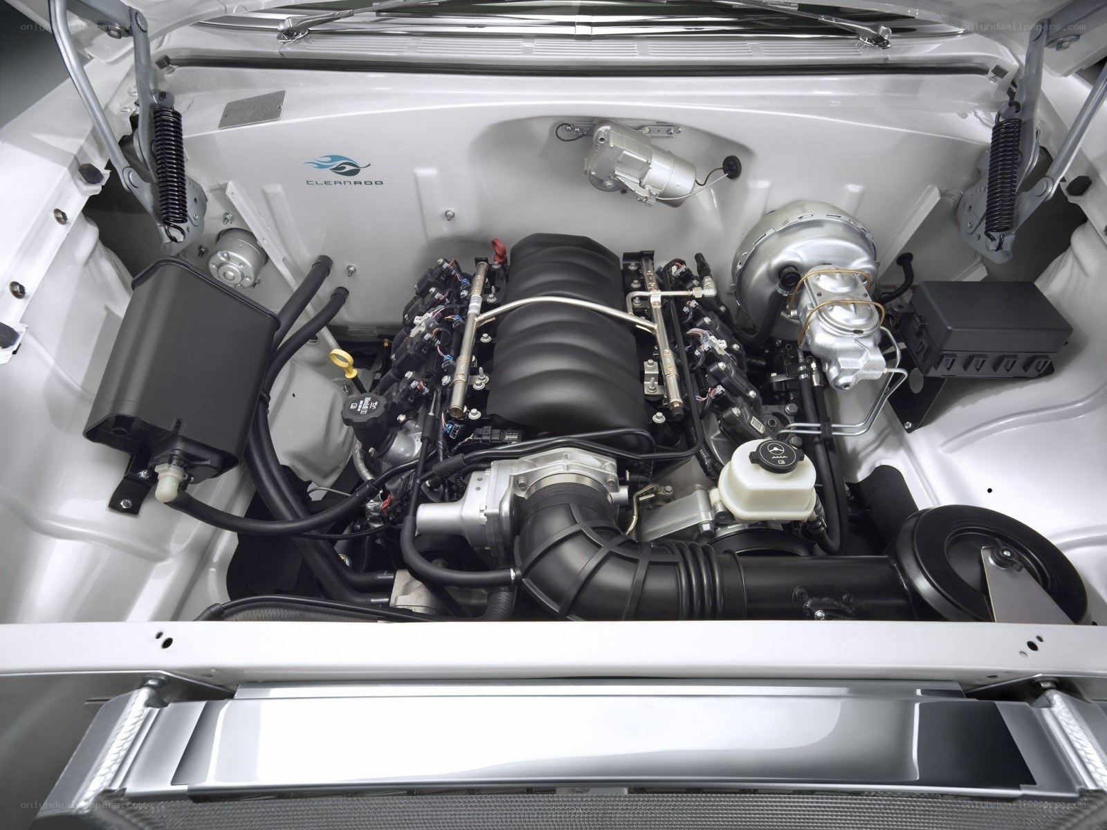 clean engine bay of a car