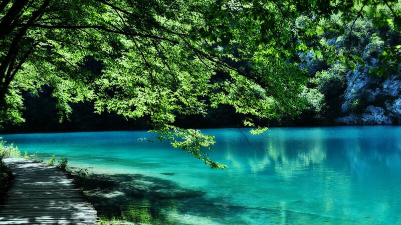 Clear Blue Lake Water — Serene, Afternoon