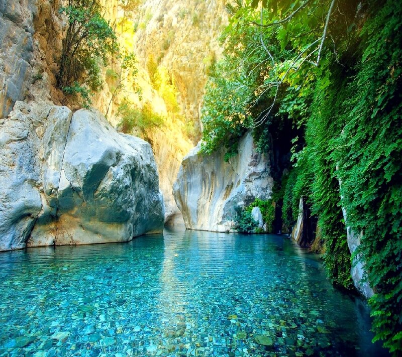 Clear Blue Pool in Canyon