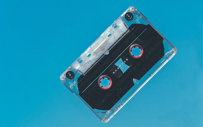 Clear Cassette Tape — Blue