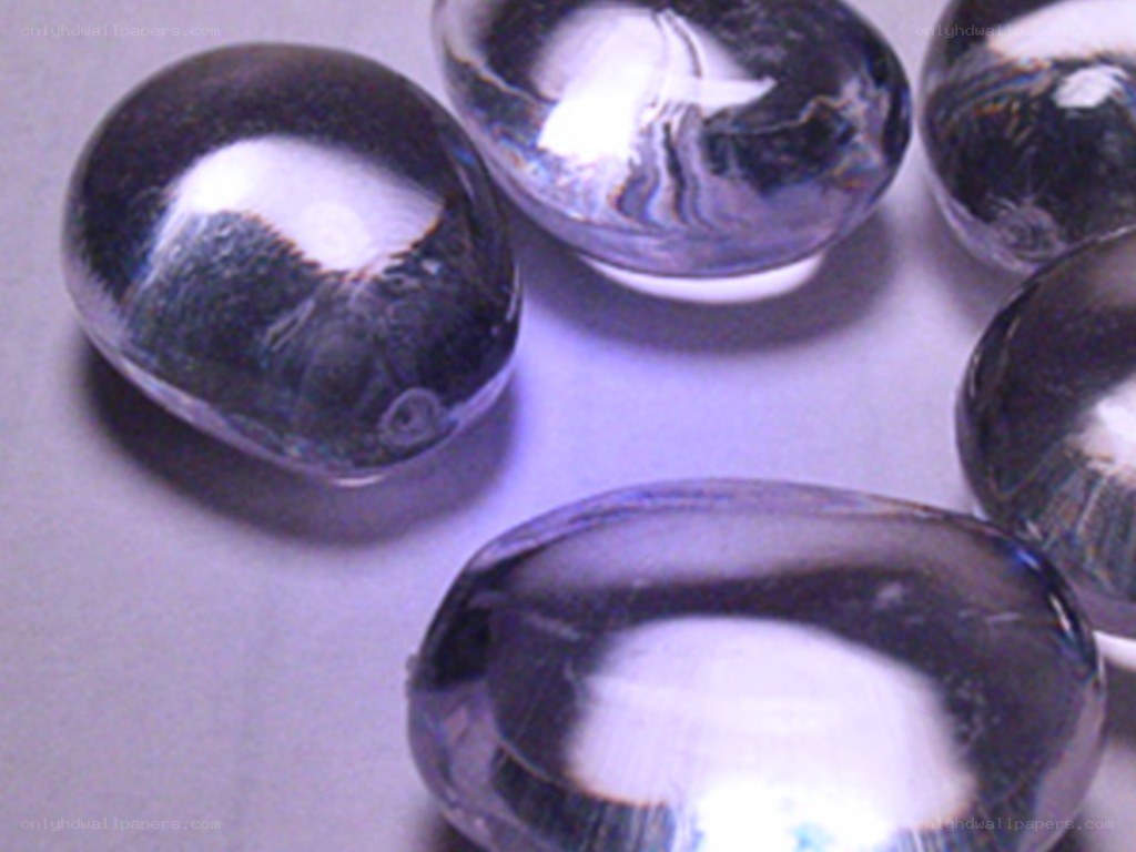 Clear gel beads on surface