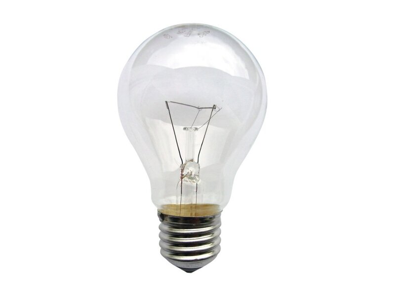clear incandescent light bulb