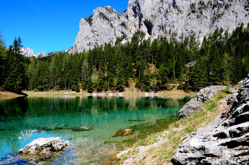 Clear Lake in Mountains — Blue, Serene