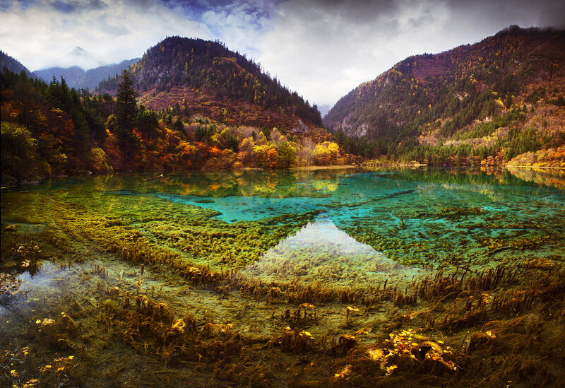 Clear Lake in Mountains — Green, Serene