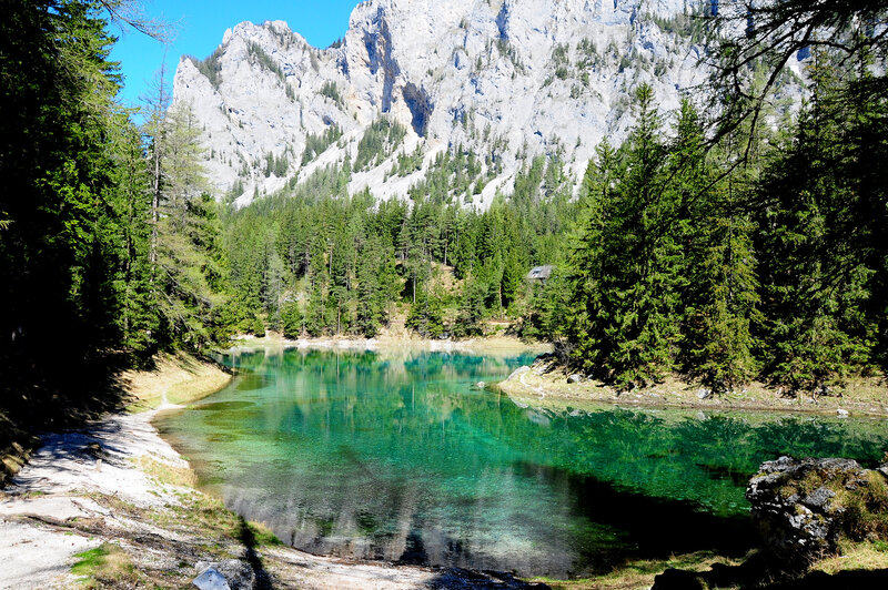 Clear Lake in Mountains — Green
