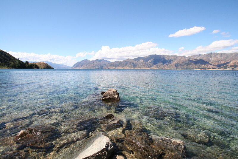 Clear Lake Water — Blue, Serene, Afternoon, Photograph, Mountains