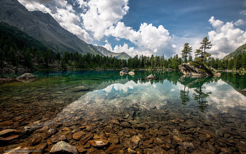 Clear Mountain Lake — Blue, Serene