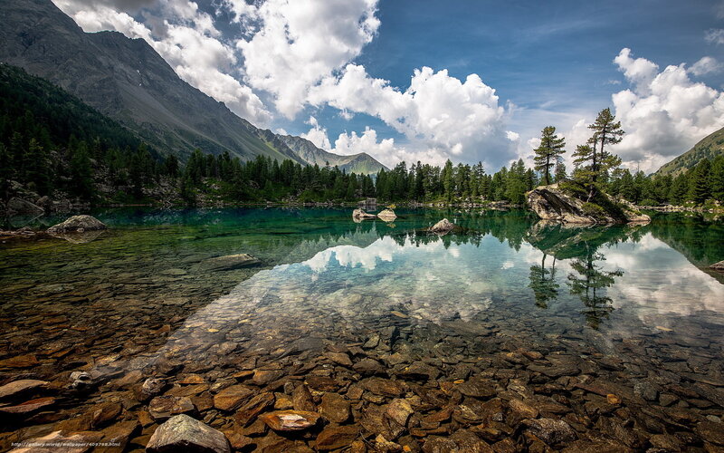 Clear Mountain Lake — Blue