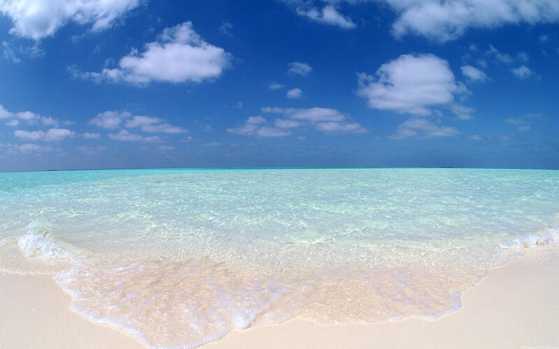 Clear Ocean Waves on Beach