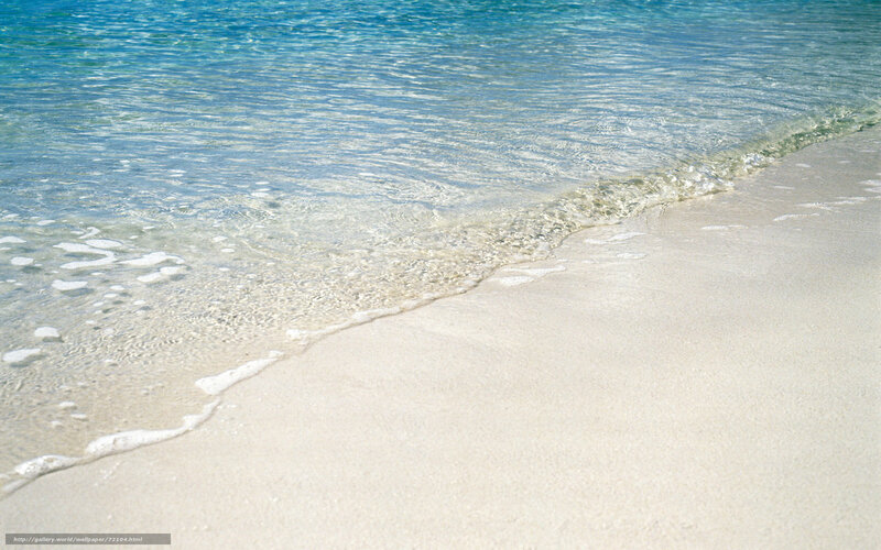 Clear Ocean Waves on Sand — Blue