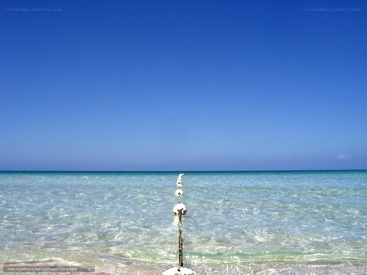 Clear ocean with buoys