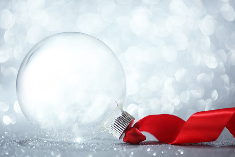 Clear Ornament with Red Ribbon