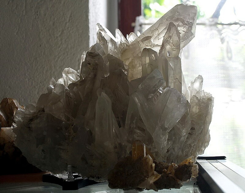 Clear Quartz Crystal Cluster — White