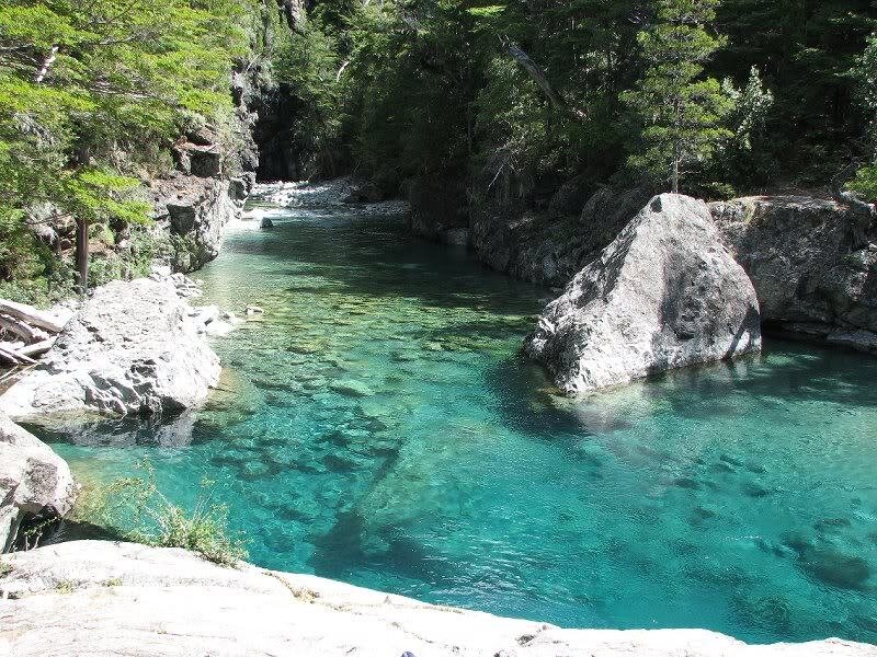 Clear River in Canyon — Blue