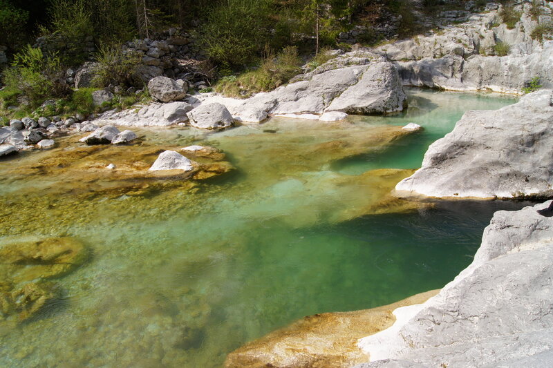 Clear River in Canyon — Green