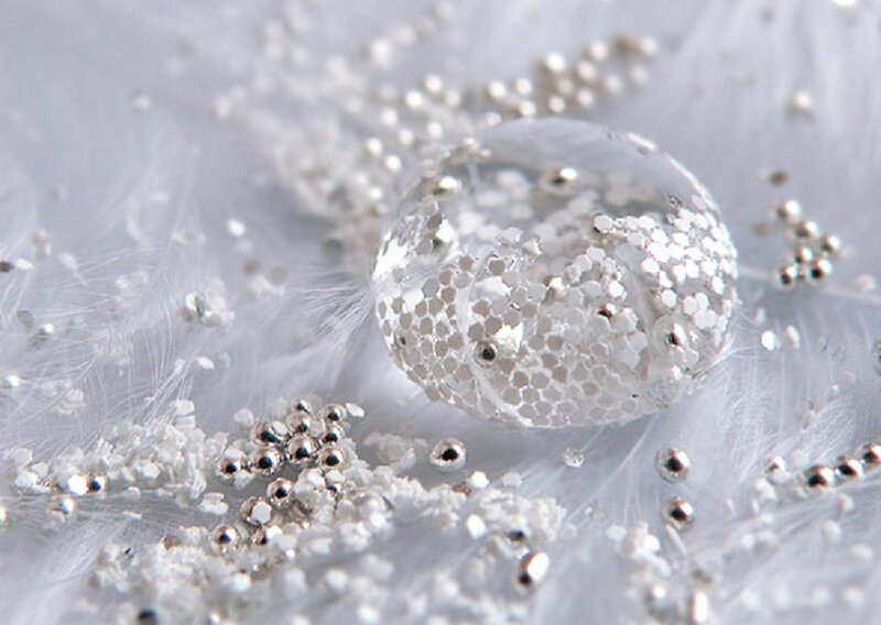 Clear Sphere with Glitter