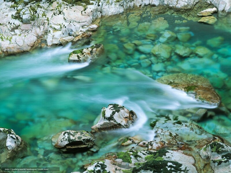 Clear Stream Flowing Over Rocks