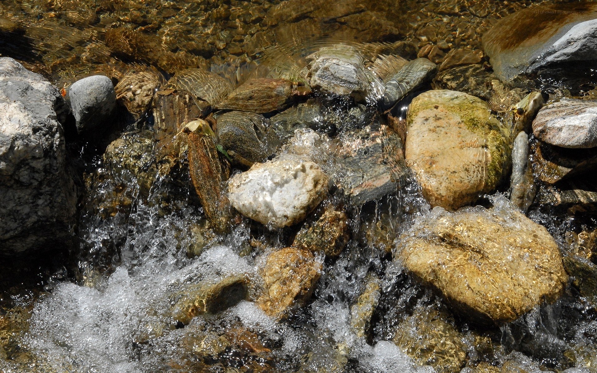 Clear stream over rocks