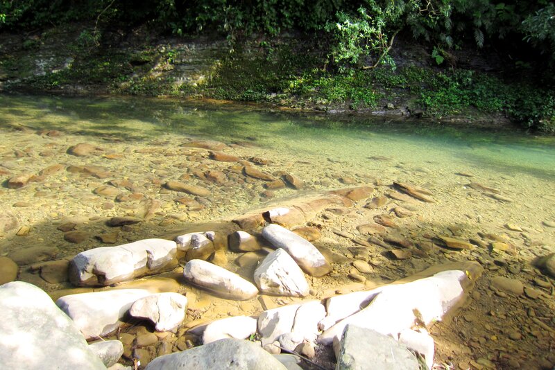 Clear Stream with Rocks — Green