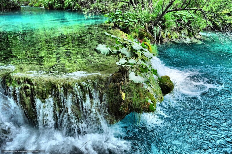 Clear Turquoise Waterfall