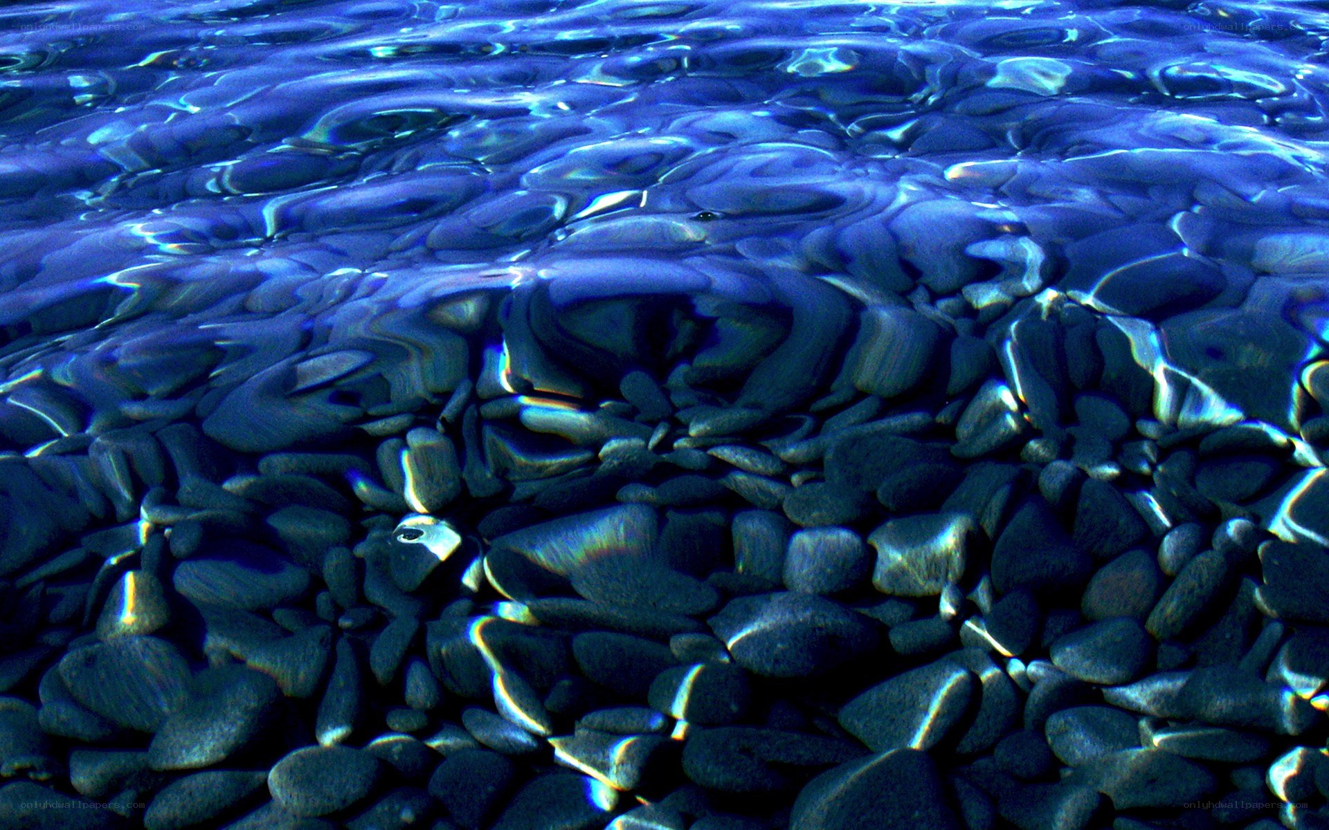 Clear water over pebbles