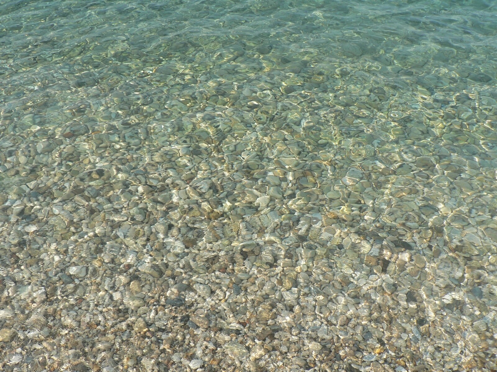Clear water over pebbles