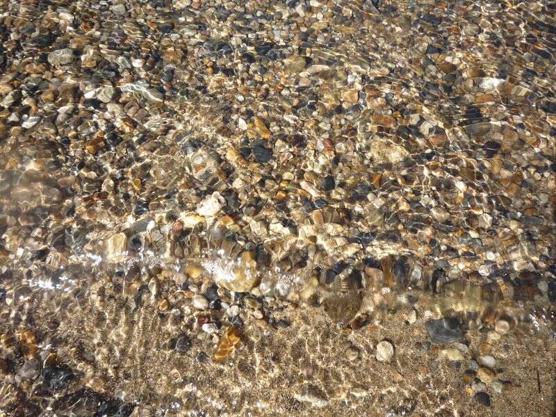 Clear water over pebbles