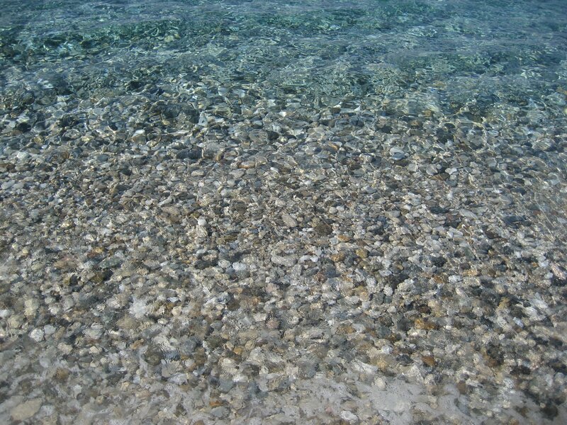 Clear Water over Pebbles — Blue, Calm