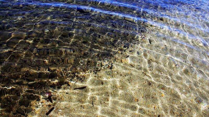 Clear Water over Pebbles — Blue