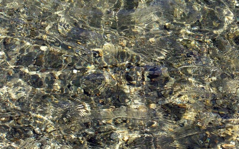 Clear Water over Pebbles — Brown, Calm, Afternoon