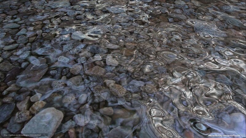 Clear Water over Pebbles — Gray