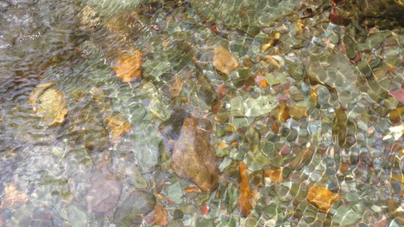 Clear Water over Pebbles — Green