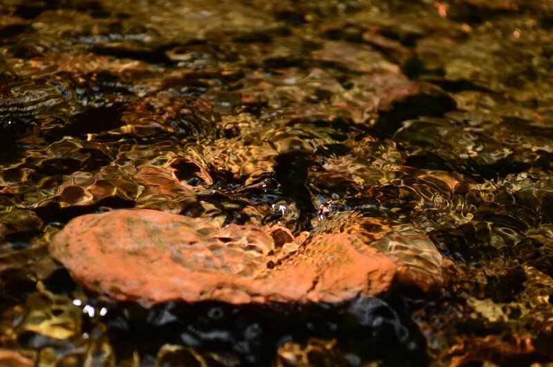 Clear water over rocks