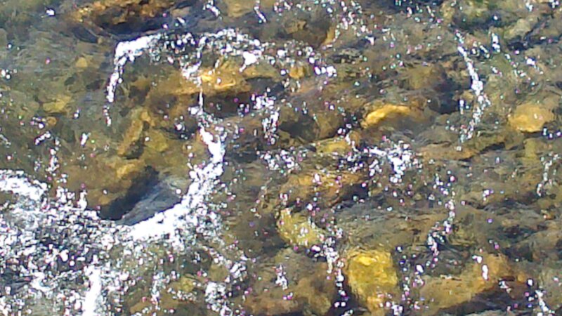 Clear Water over Rocks — Brown