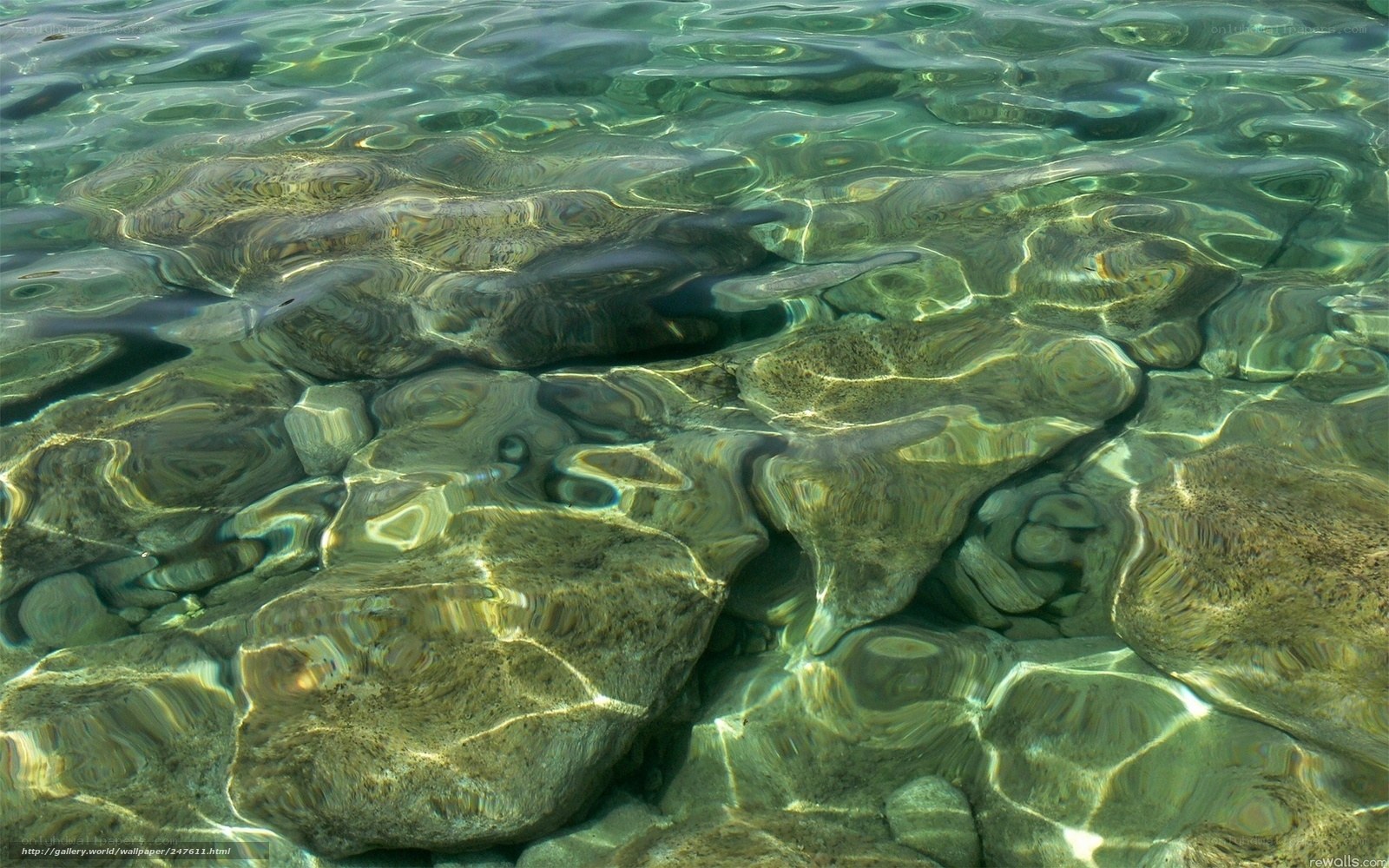 Clear water over rocks