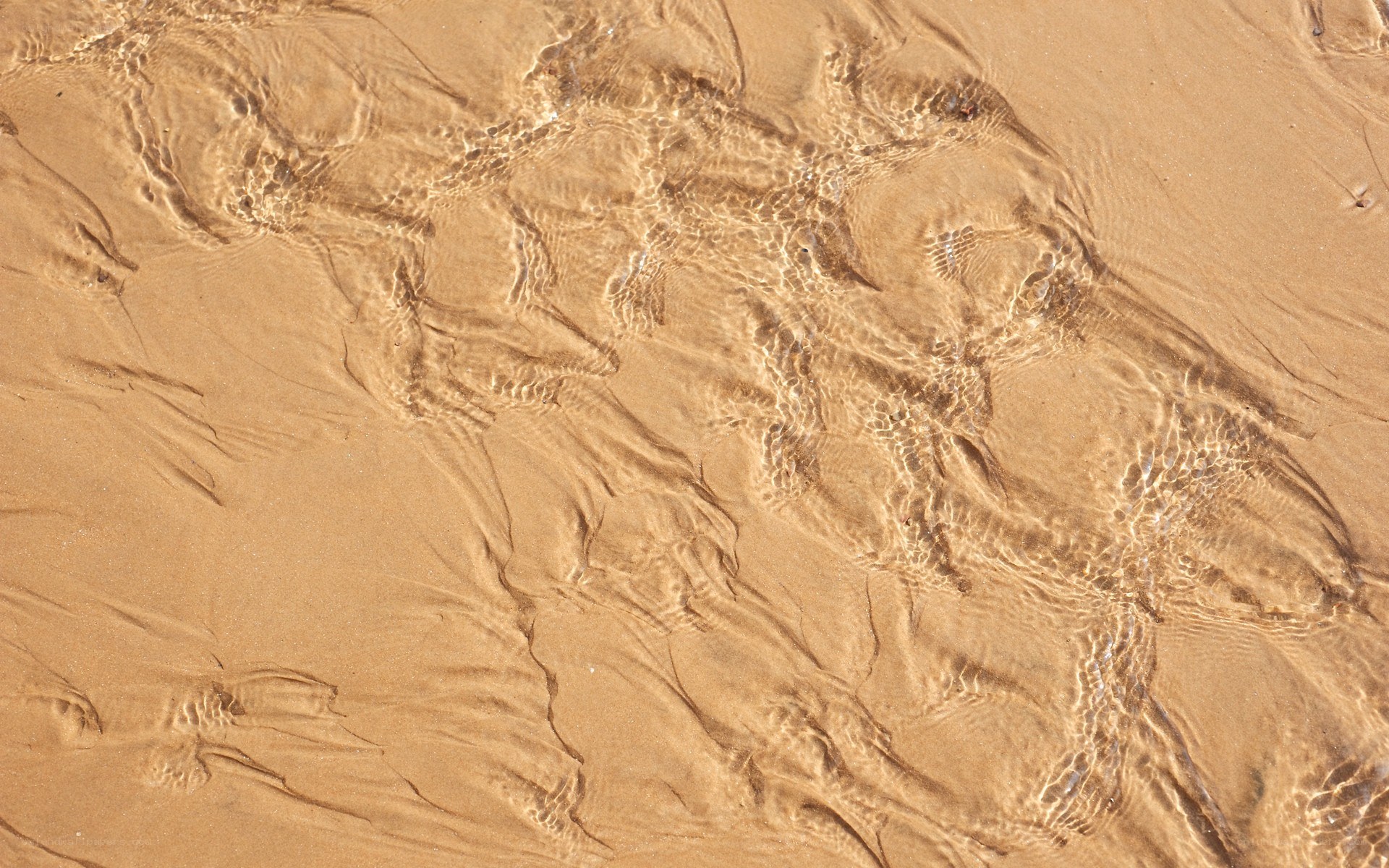 Clear water over sandy beach