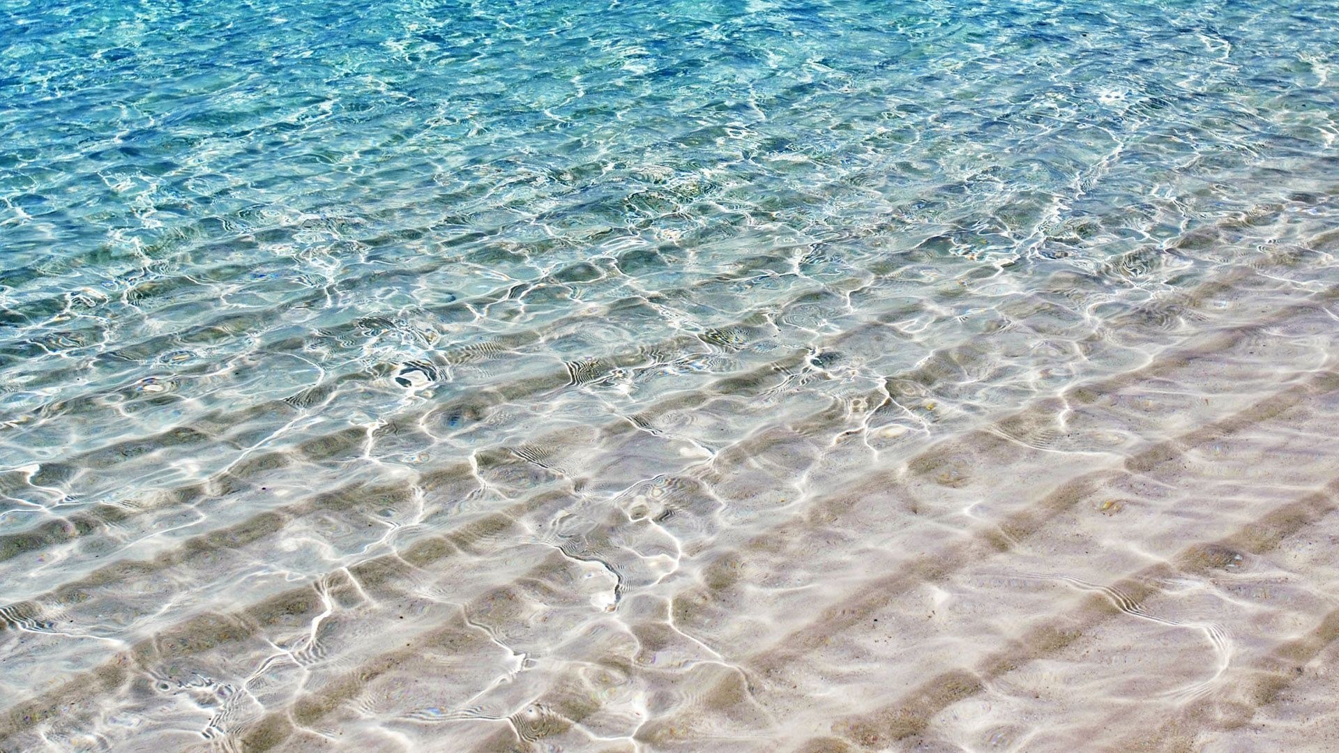 Clear water over sandy beach
