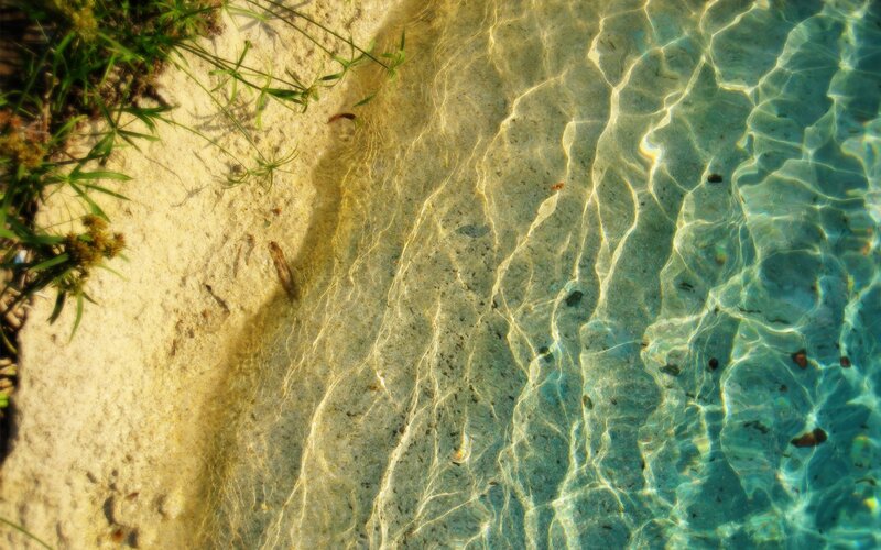 Clear Water over Sandy Bottom — Blue