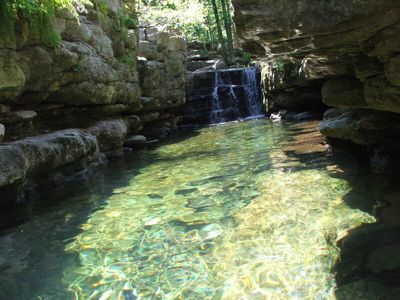 Clear Water Waterfall — Green
